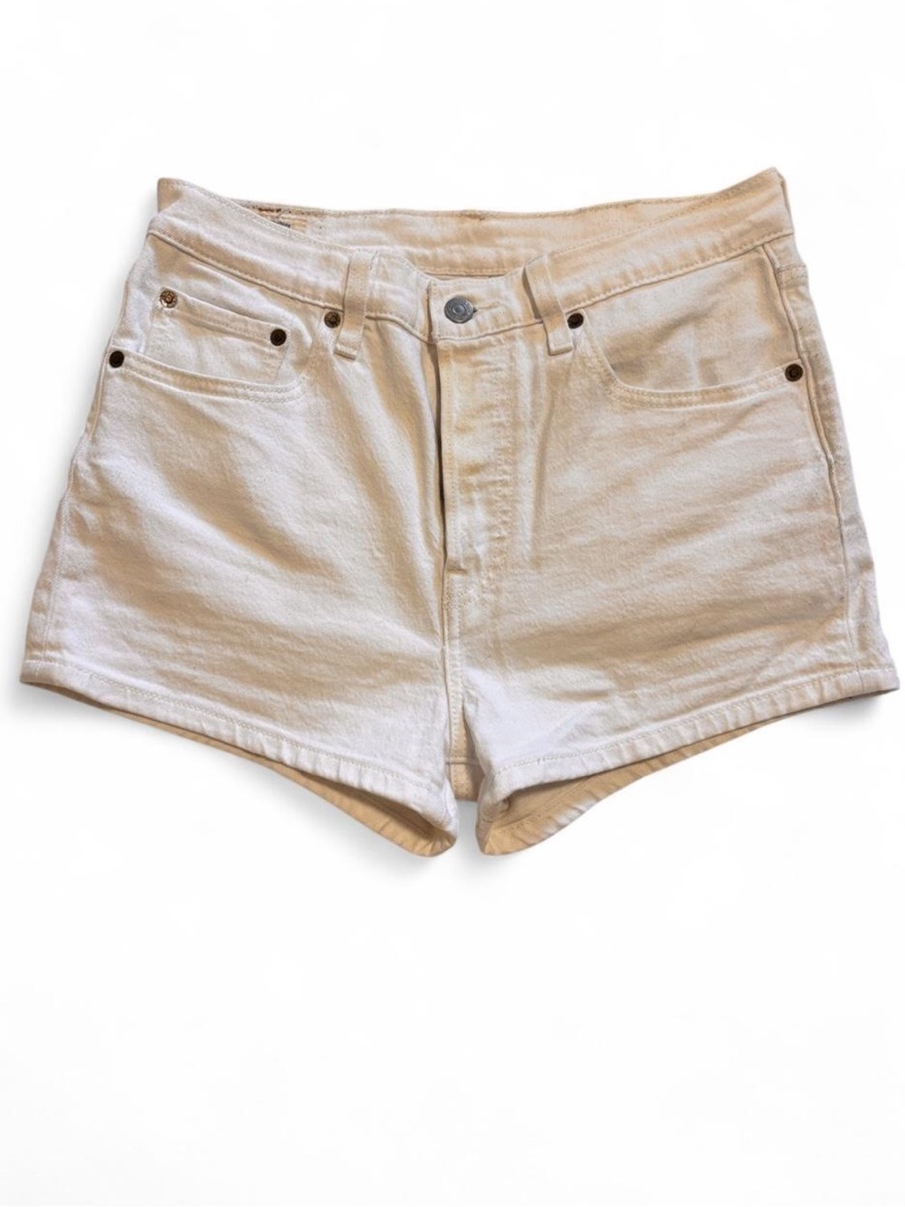 Levis 501 White Denim Jean Shorts 29 W